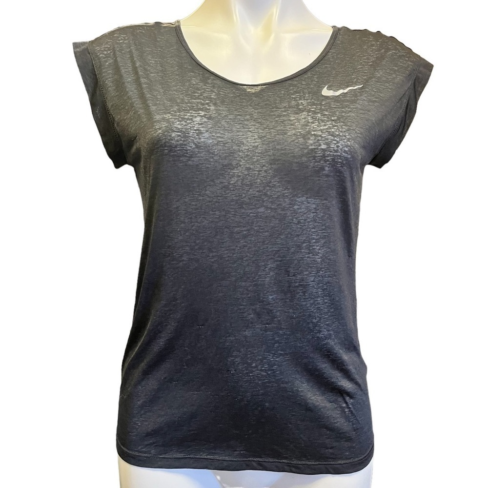 Nike Dri Fit Black Muscle Tank Small Sleeveless Shirt Burnout